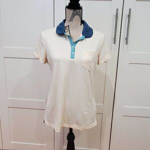 Oxford golf Cream Blue women's golf shirt M Super